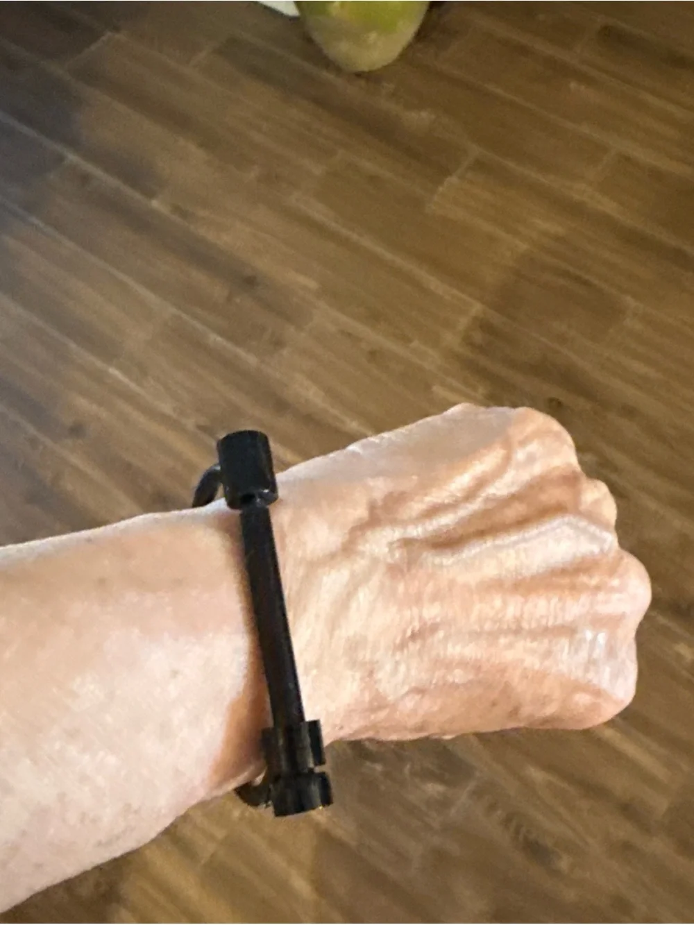 Screw Cuff Bracelet Black Tone Bangle Minimalist Jewelry